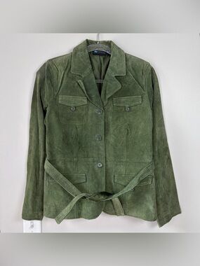 Relativity Green Suede Button Up Jacket
